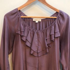 Amour Vert lilac shirt dress 100% silk